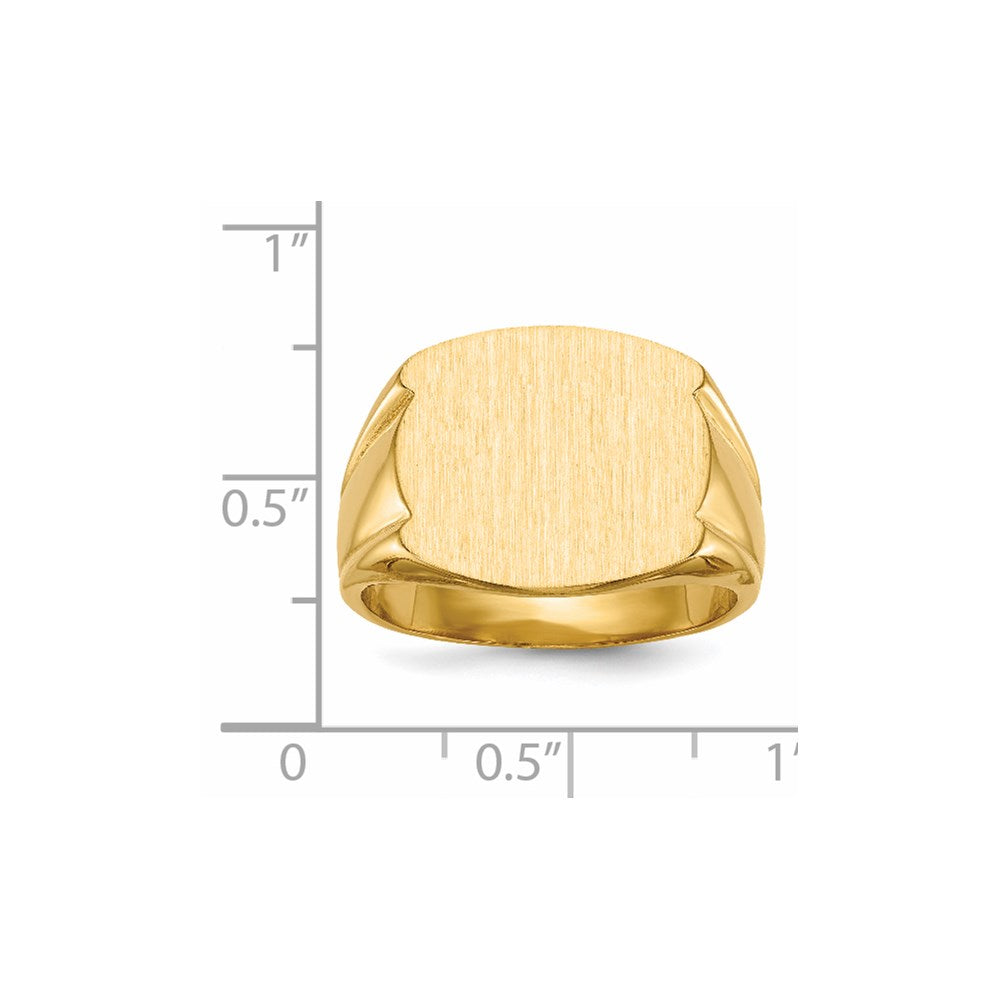 14k 16.5x15.0mm Closed Back Mens Signet Ring