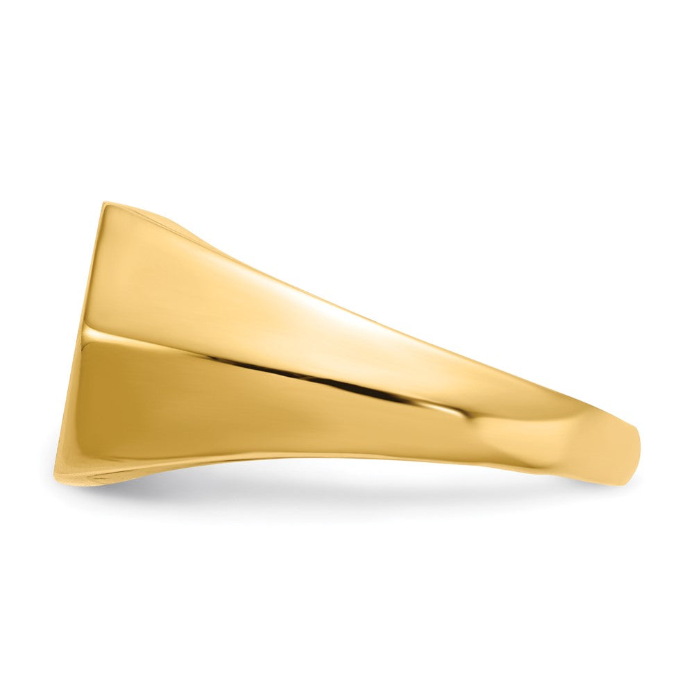 14k 11.5x11.5mm Open Back Diamond Mens Signet Ring Mounting
