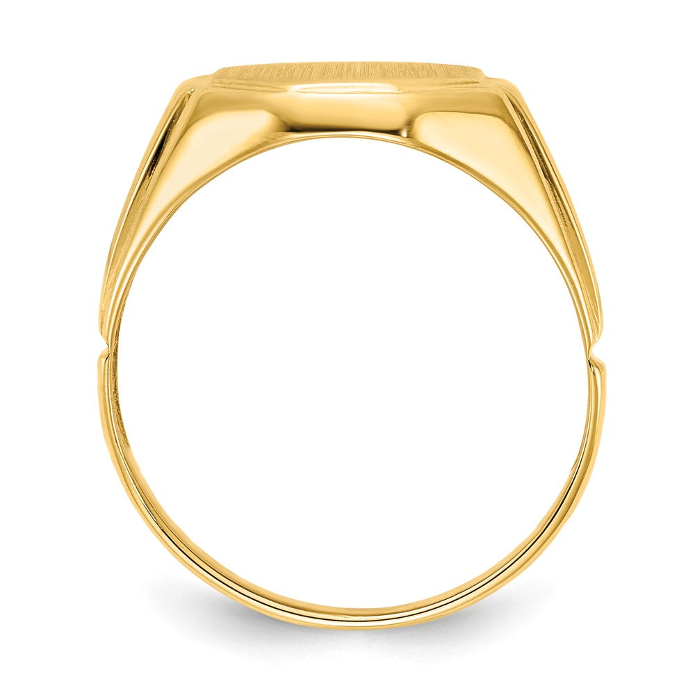 14k 11.5x12.5mm Open Back Diamond Mens Signet Ring Mounting