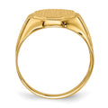 14k 11.5x12.5mm Open Back AAA Diamond Mens Signet Ring