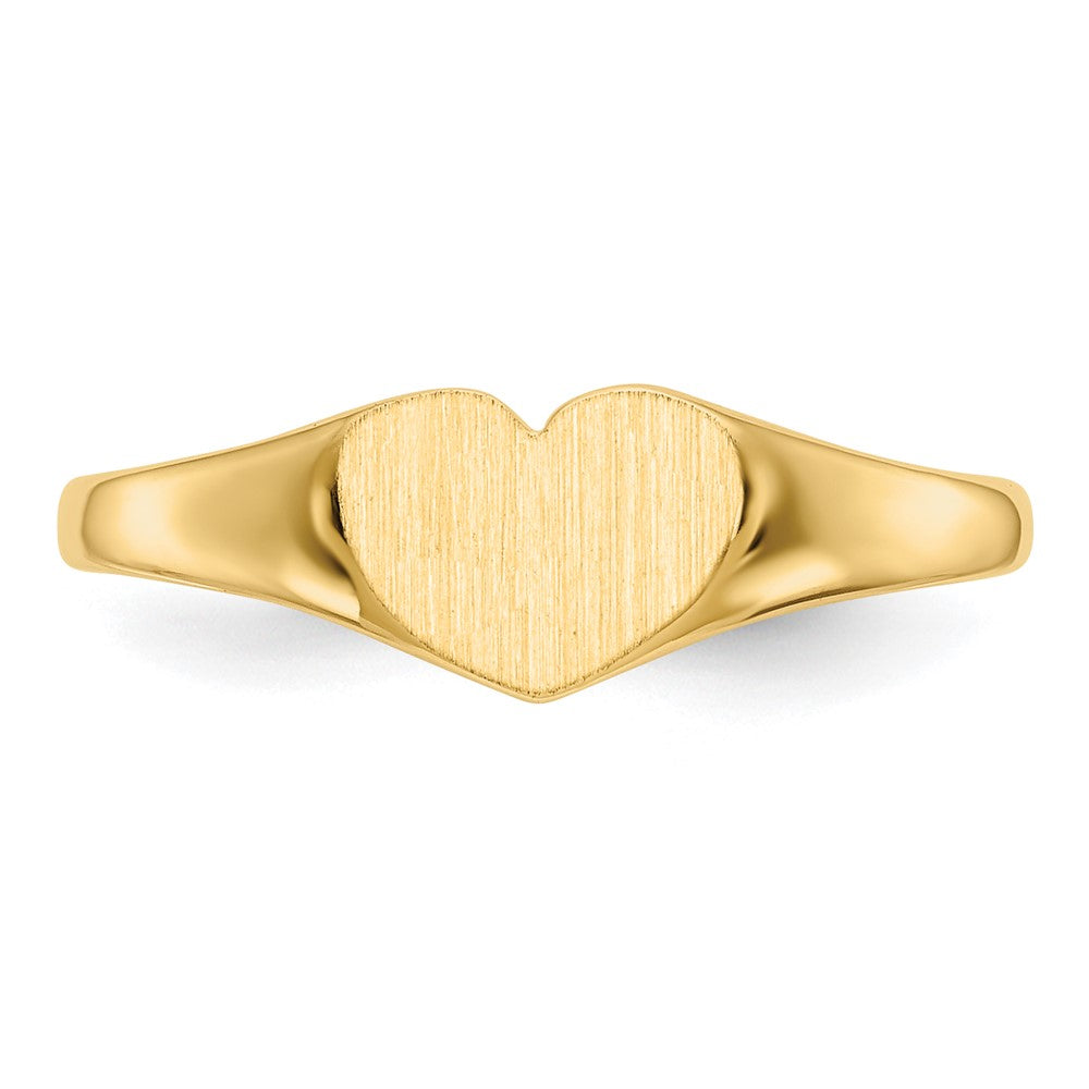 14k 7.5x6.0mm Closed Back Heart Signet Ring