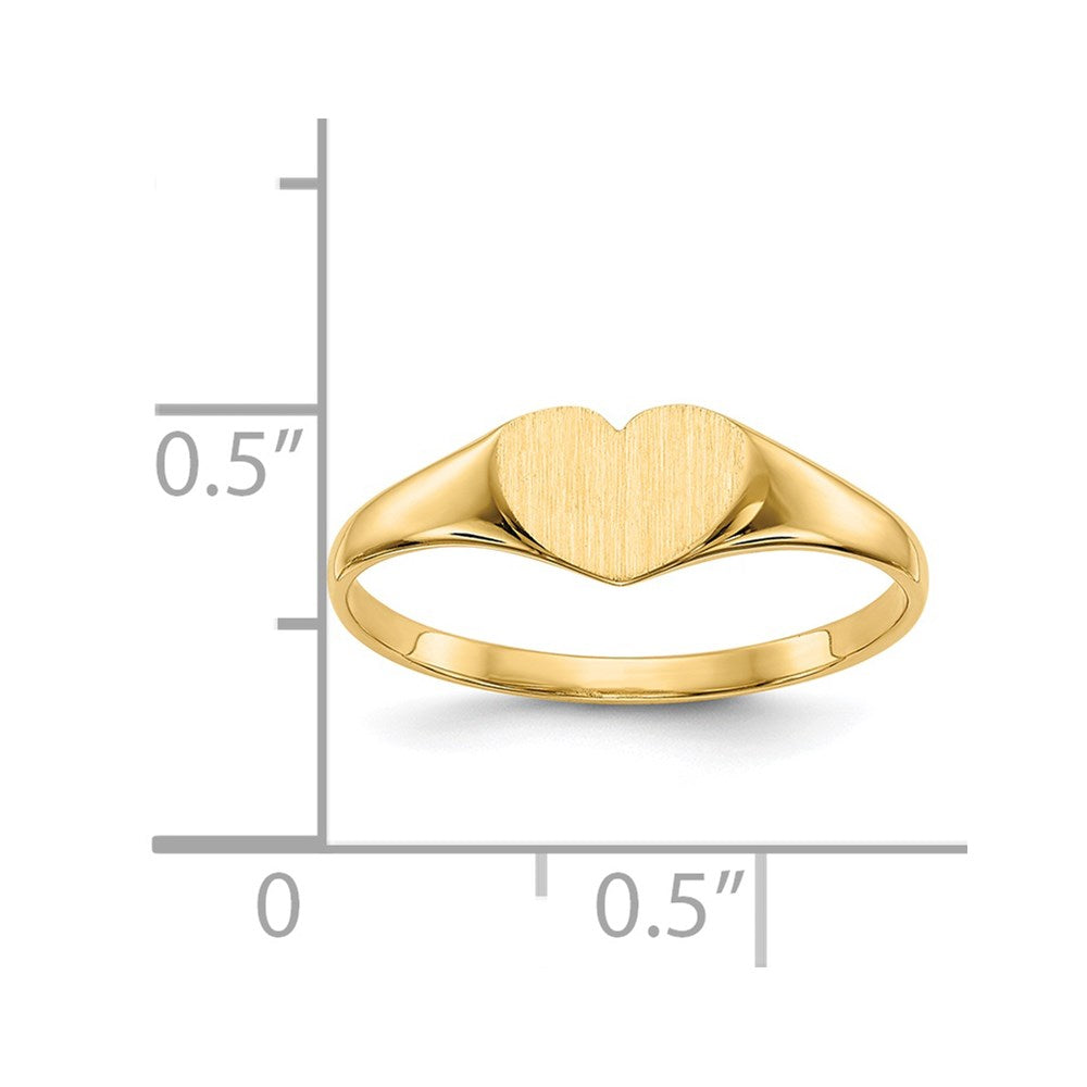 14k 7.5x6.0mm Closed Back Heart Signet Ring