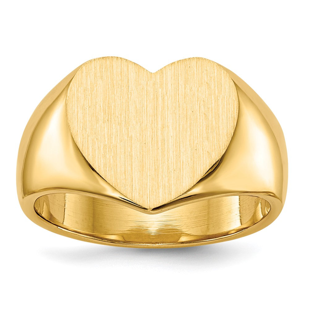 18k 12.5x11.5mm Closed Back Heart Signet Ring