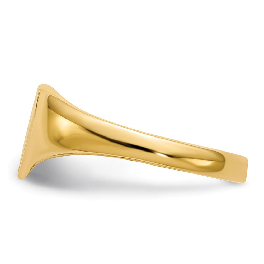 14k 8.5x7.5mm Open Back Heart Signet Ring
