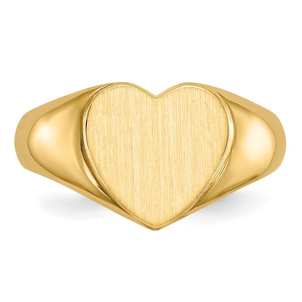 10ky 9.5x9.5mm Open Back Heart Signet Ring