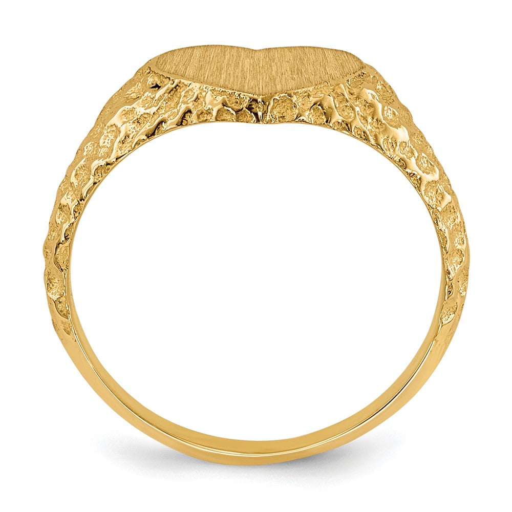14k 8.0x7.5mm Open Back Heart Signet Ring