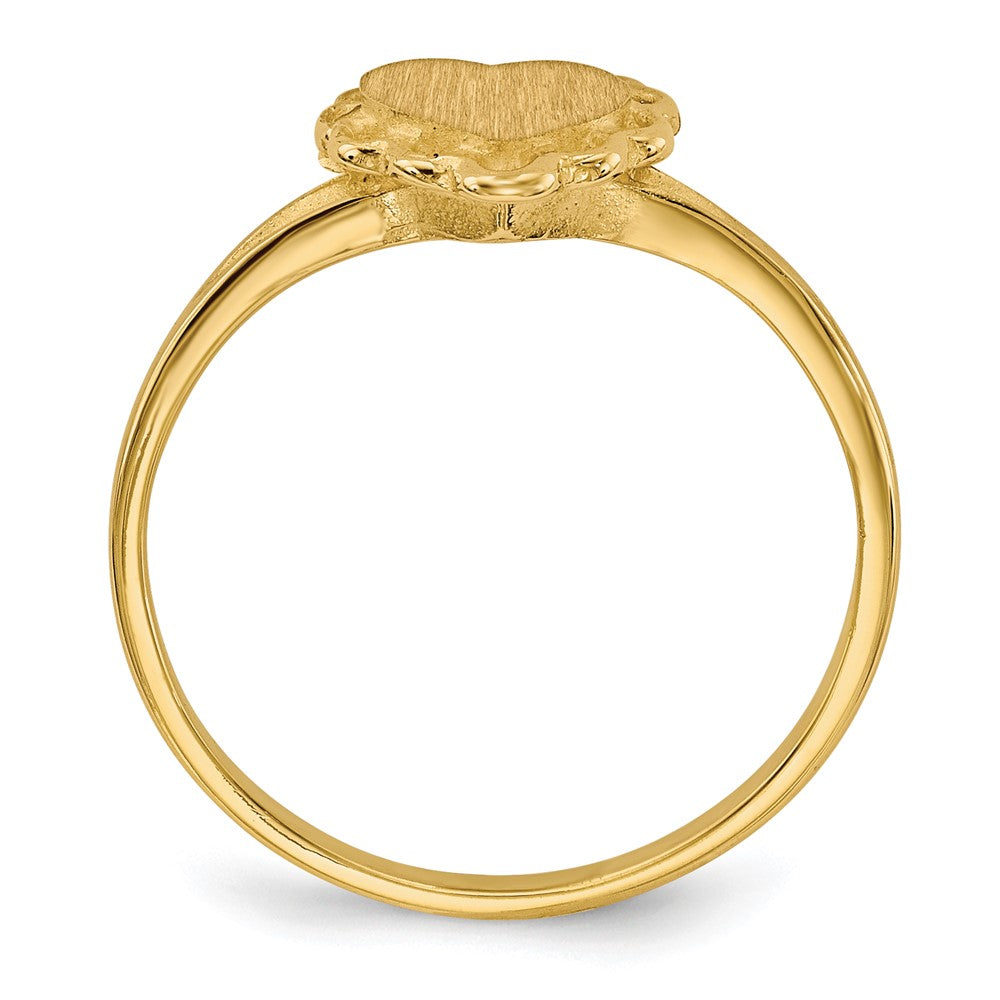 14k 6.5x6.0mm Open Back Heart Signet Ring