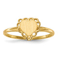 14k 6.5x6.0mm Open Back Heart Signet Ring