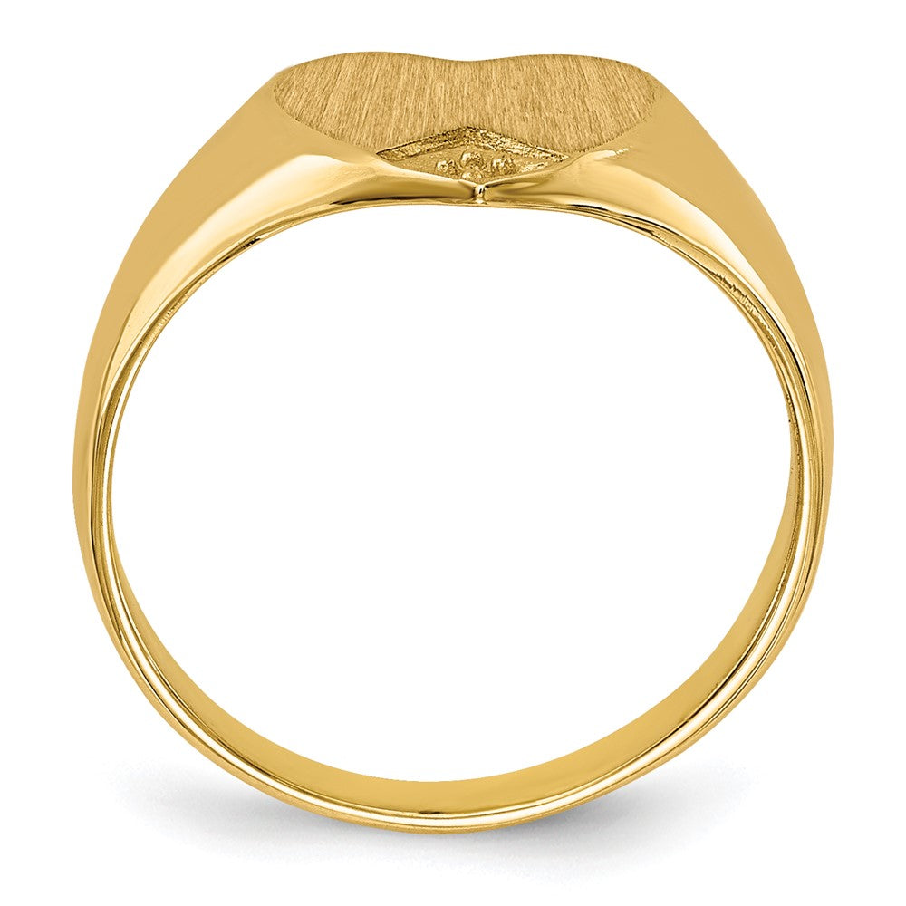 14k .005ct. Diamond Closed Back 9.0x9.0mm Heart Signet Ring Mounting