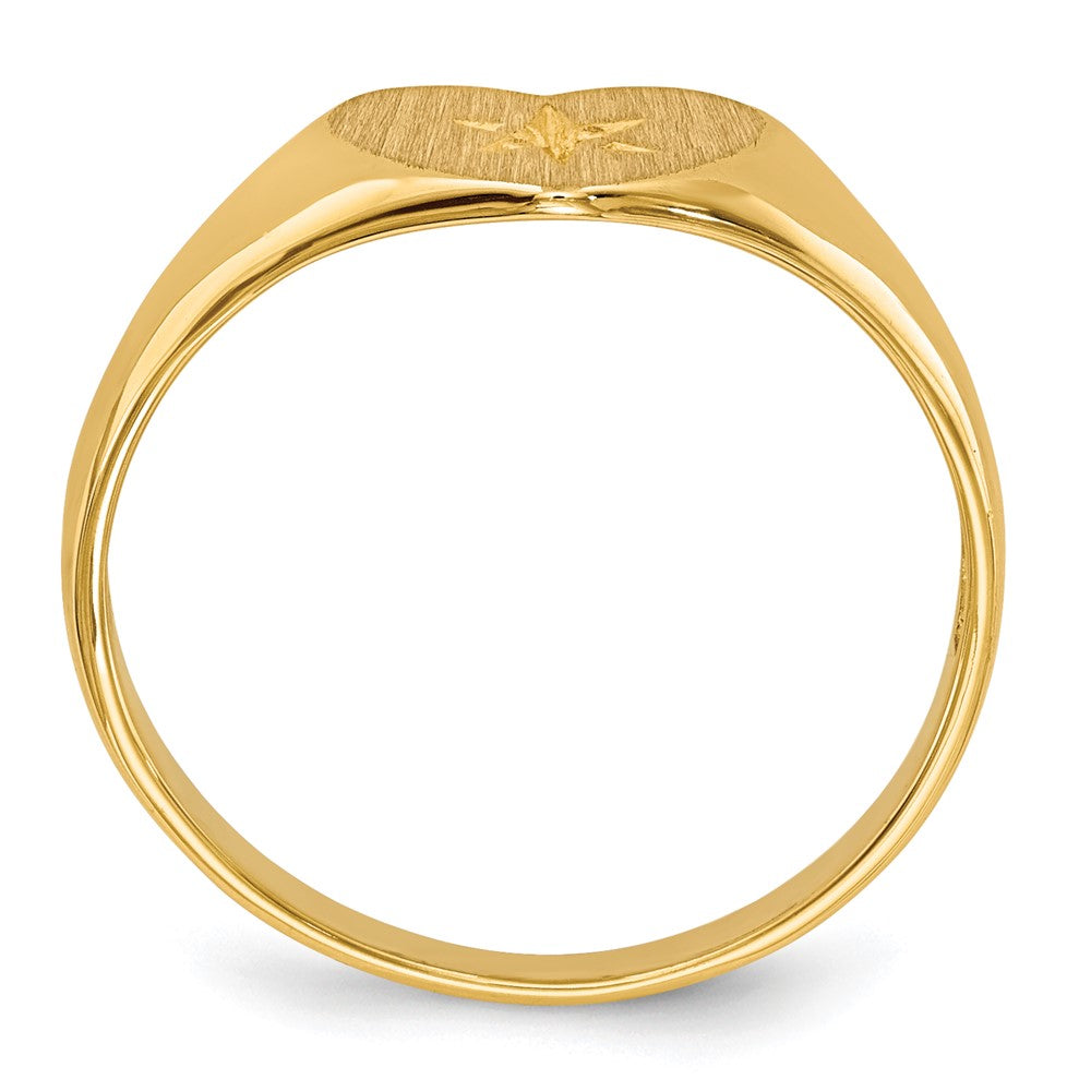 14k .01ct. Diamond 10.0x7.0mm Open Back Heart Signet Ring Mounting