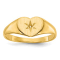 14k .01ct. Diamond 10.0x7.0mm Open Back Heart Signet Ring Mounting