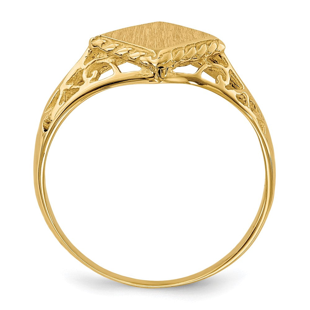 14k 8.5x8.0mm Open Back Signet Ring