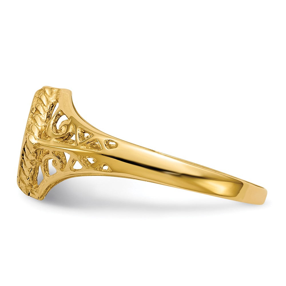 14k 8.5x8.0mm Open Back Signet Ring