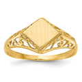 14k 8.5x8.0mm Open Back Signet Ring