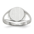 10k White Gold 9.0x9.0mm Closed Back Signet Ring