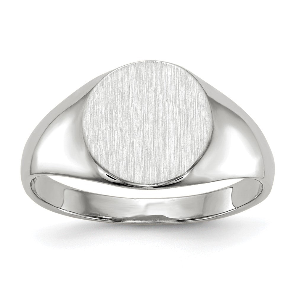 10k White Gold 9.0x9.0mm Closed Back Signet Ring