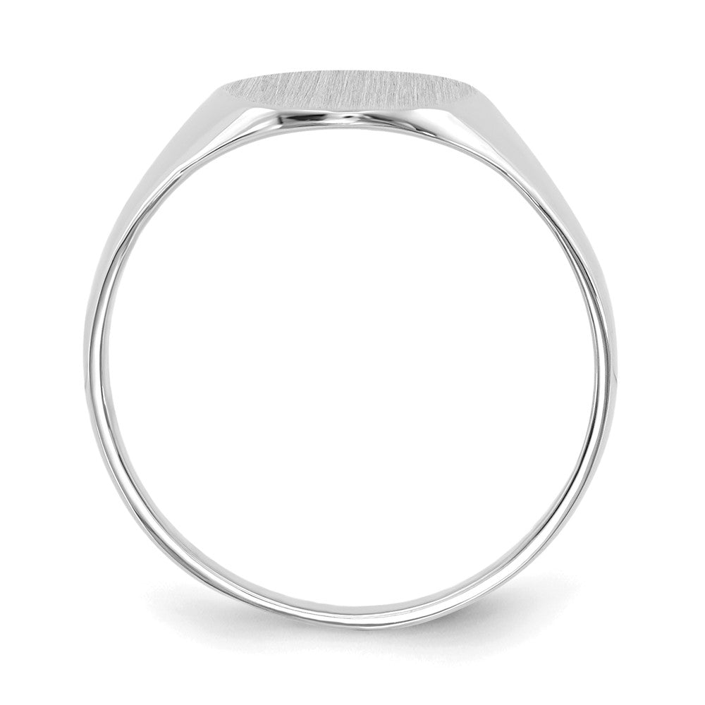 10k White Gold 10.0x9.0mm Closed Back Signet Ring