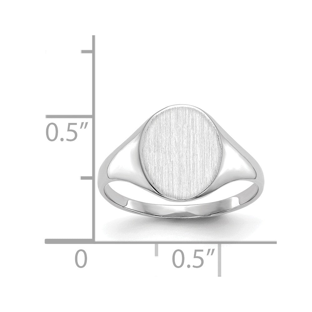 14k White Gold 9.0x10.0mm Closed Back Signet Ring