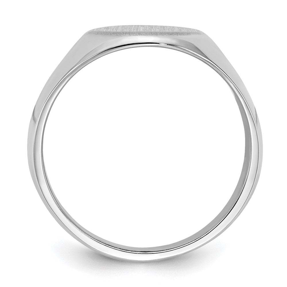 14k White Gold 11.5x15.0mm Closed Back Mens Signet Ring