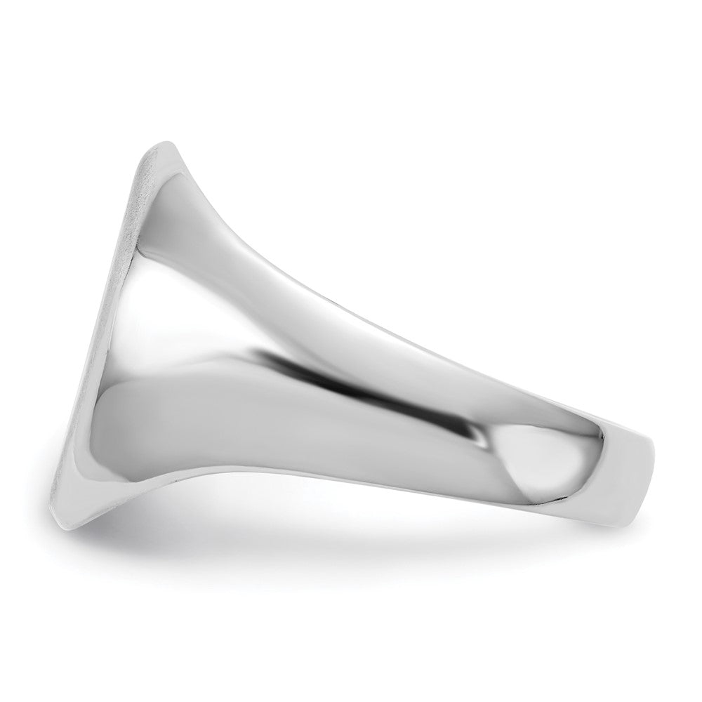 14k White Gold 11.5x15.0mm Closed Back Mens Signet Ring