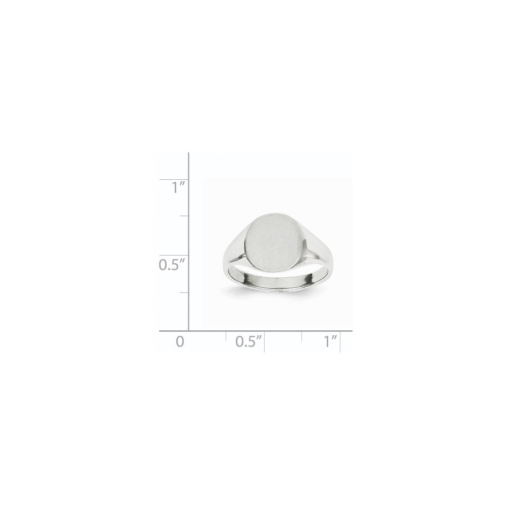 14k White Gold 10.5x10.5mm Closed Back Signet Ring