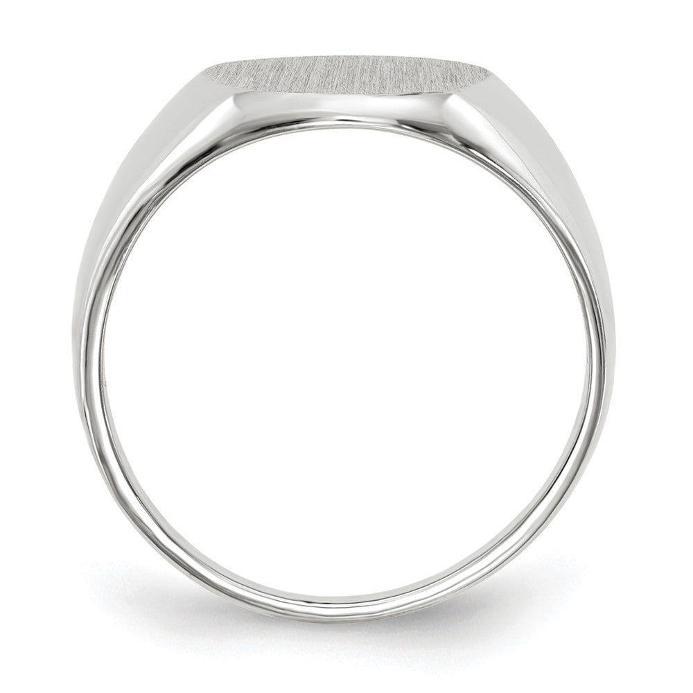 14k White Gold 10.0x11.5mm Closed Back Signet Ring