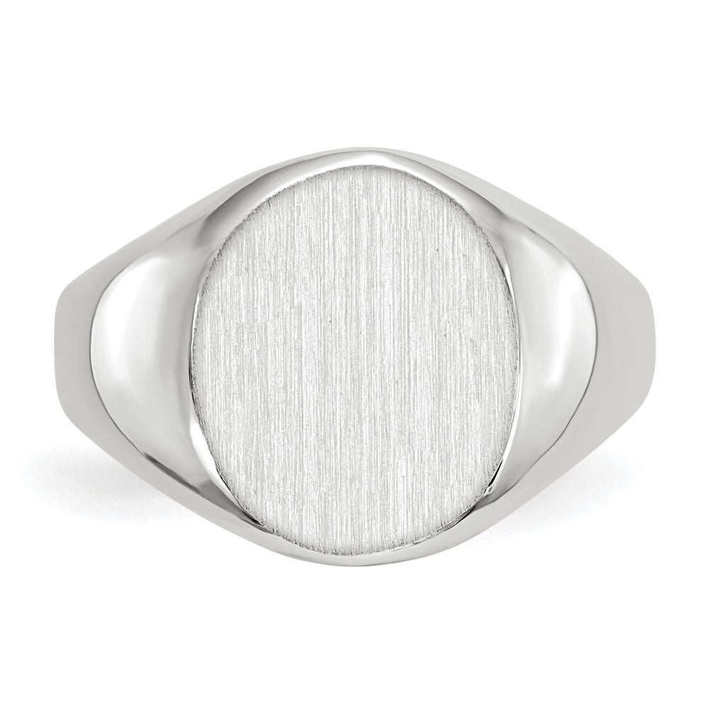 14k White Gold 10.0x11.5mm Closed Back Signet Ring