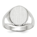 18k White Gold 10.0x11.5mm Closed Back Signet Ring