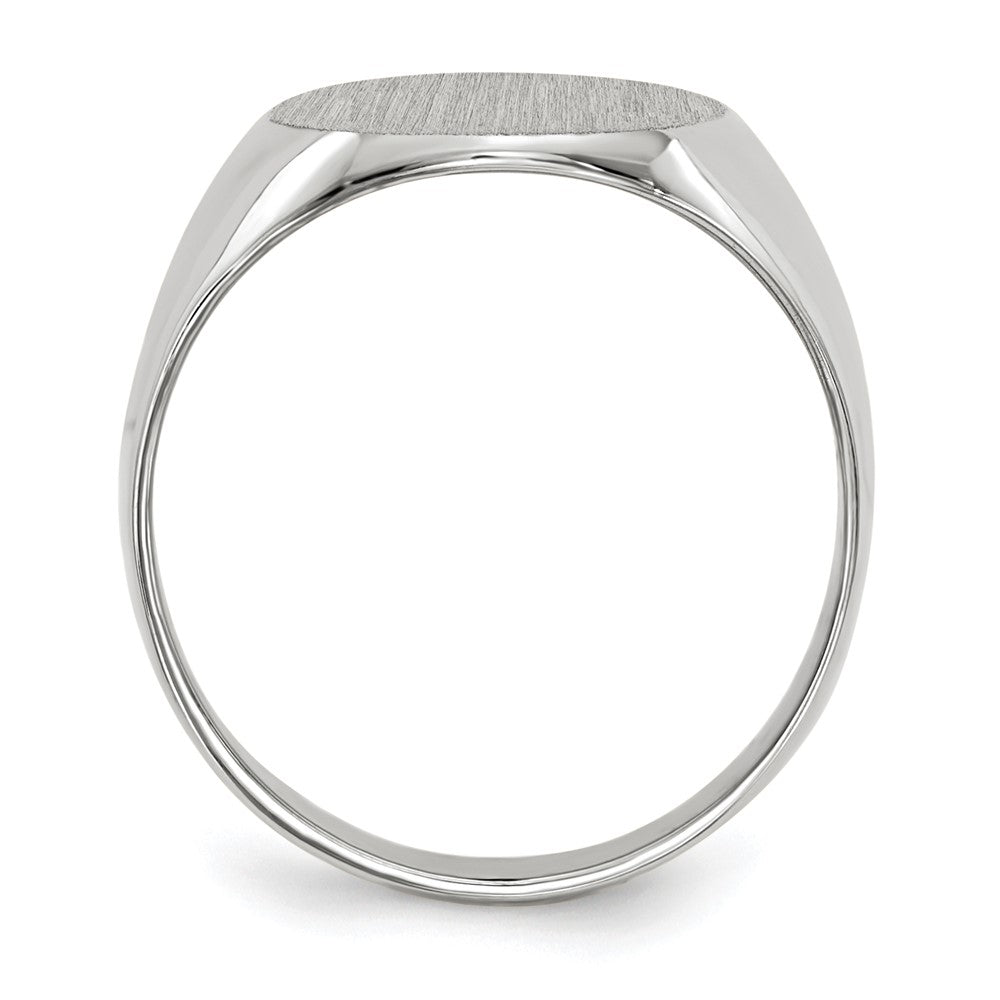 14k White Gold 12.5x13.5mm Closed Back Signet Ring