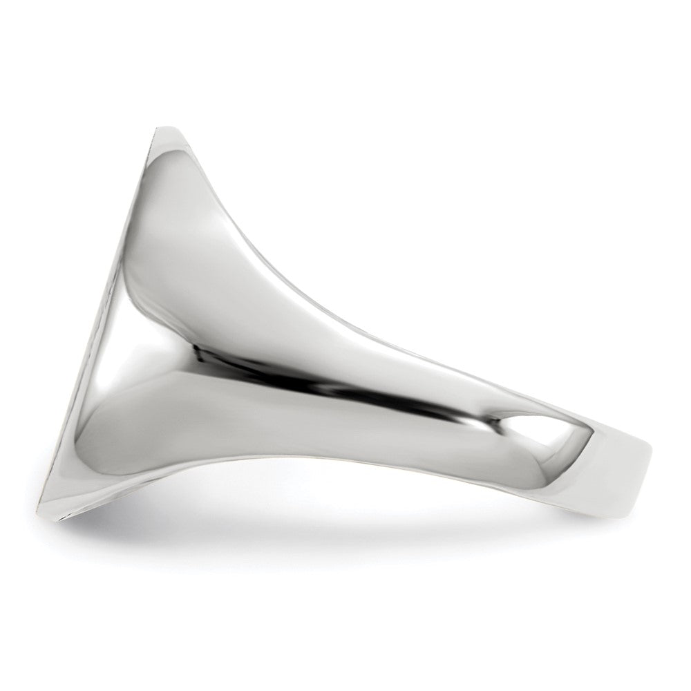 14k White Gold 12.5x13.5mm Closed Back Signet Ring