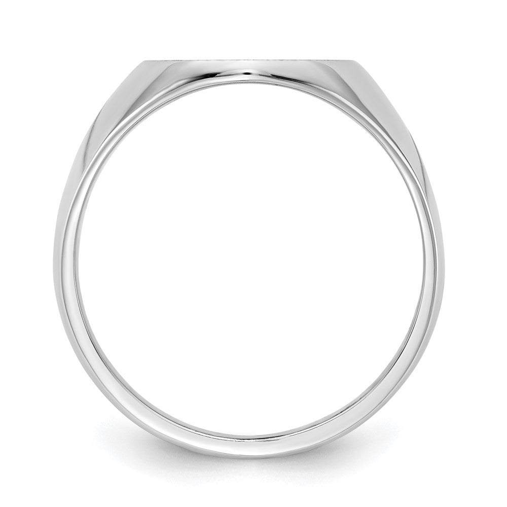 14k White Gold 12.5x15.0xmm Closed Back Signet Ring