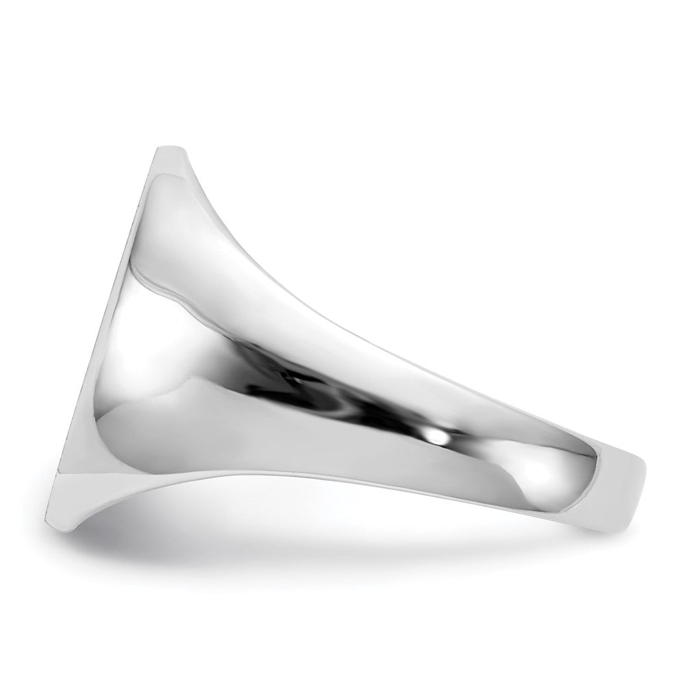 14k White Gold 12.5x15.0xmm Closed Back Signet Ring