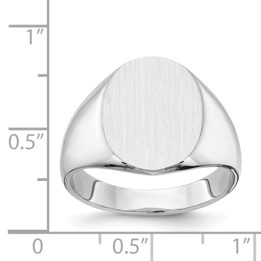 14k White Gold 12.5x15.0xmm Closed Back Signet Ring