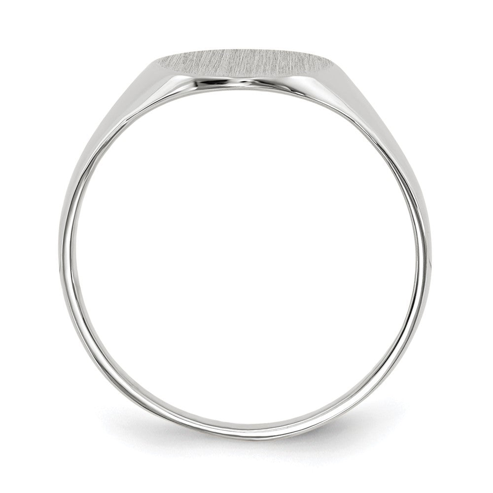 10k White Gold 10.0x9.0mm Open Back Signet Ring