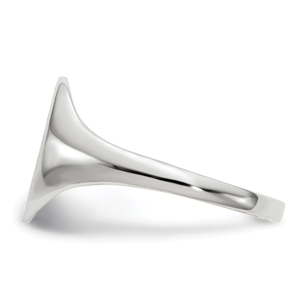 10k White Gold 10.0x9.0mm Open Back Signet Ring