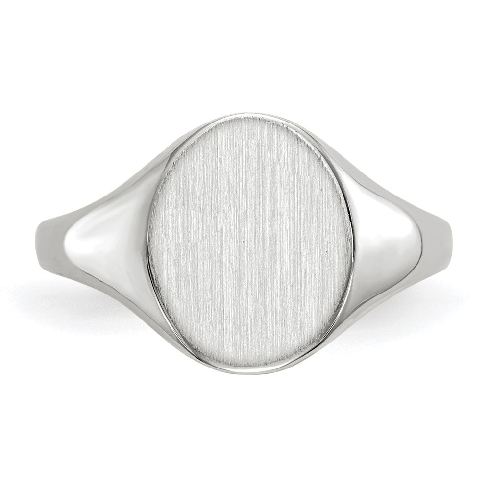 10k White Gold 10.0x9.0mm Open Back Signet Ring