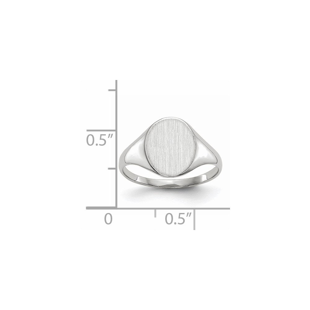 14k White Gold 9.0x10.0mm Open Back Signet Ring