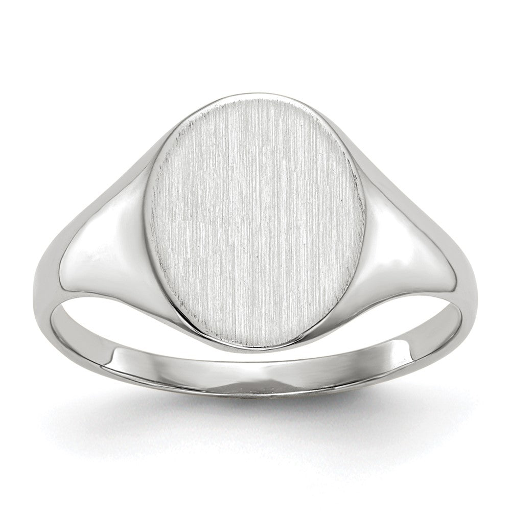 10k White Gold 10.0x9.0mm Open Back Signet Ring