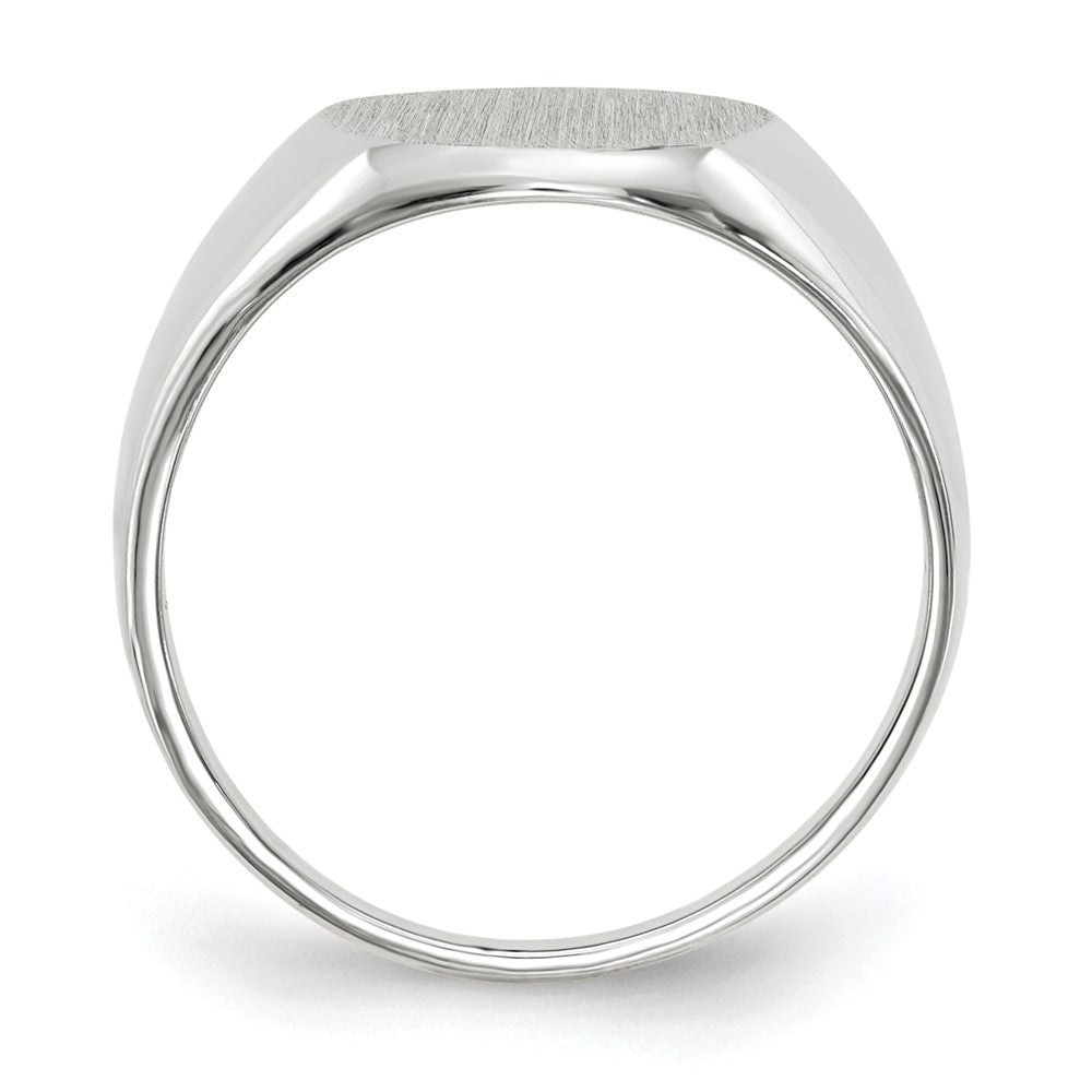 14k White Gold 11.0x12.5mm Open Back Signet Ring