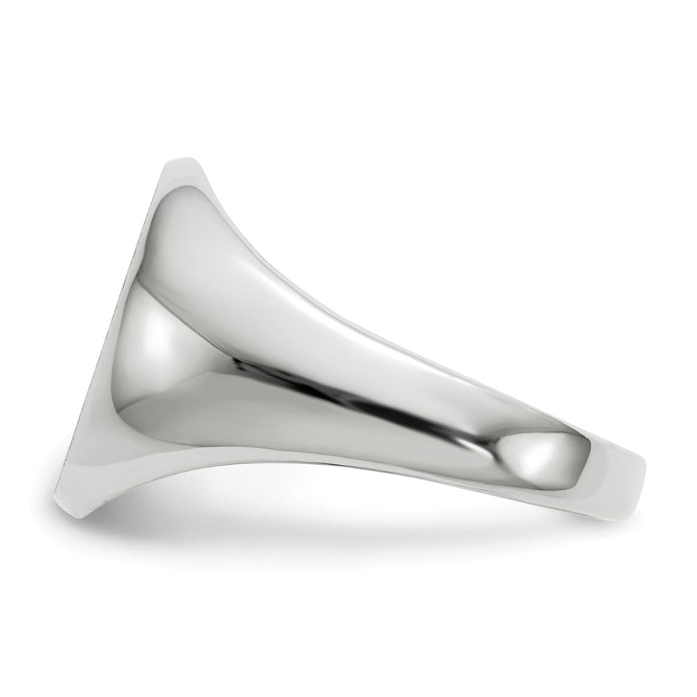 14k White Gold 11.0x12.5mm Open Back Signet Ring