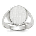 14k White Gold 11.0x12.5mm Open Back Signet Ring