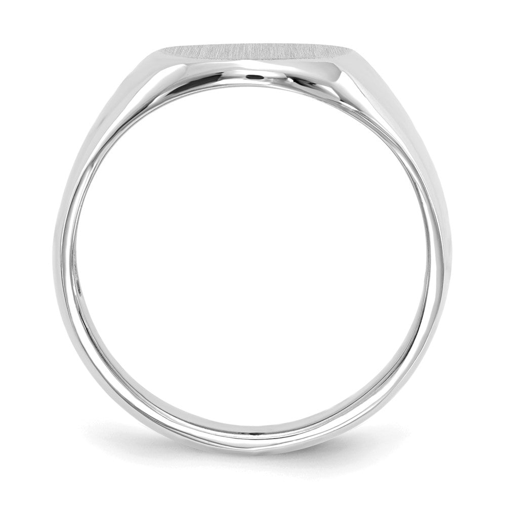 14k White Gold 11.0x13.0mm Open Back Signet Ring