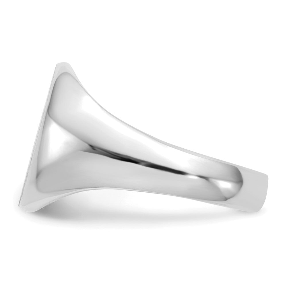 14k White Gold 11.0x13.0mm Open Back Signet Ring