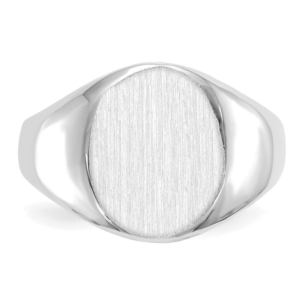 14k White Gold 11.0x13.0mm Open Back Signet Ring