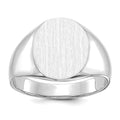 14k White Gold 13.0x15.5mm Open Back Signet Ring