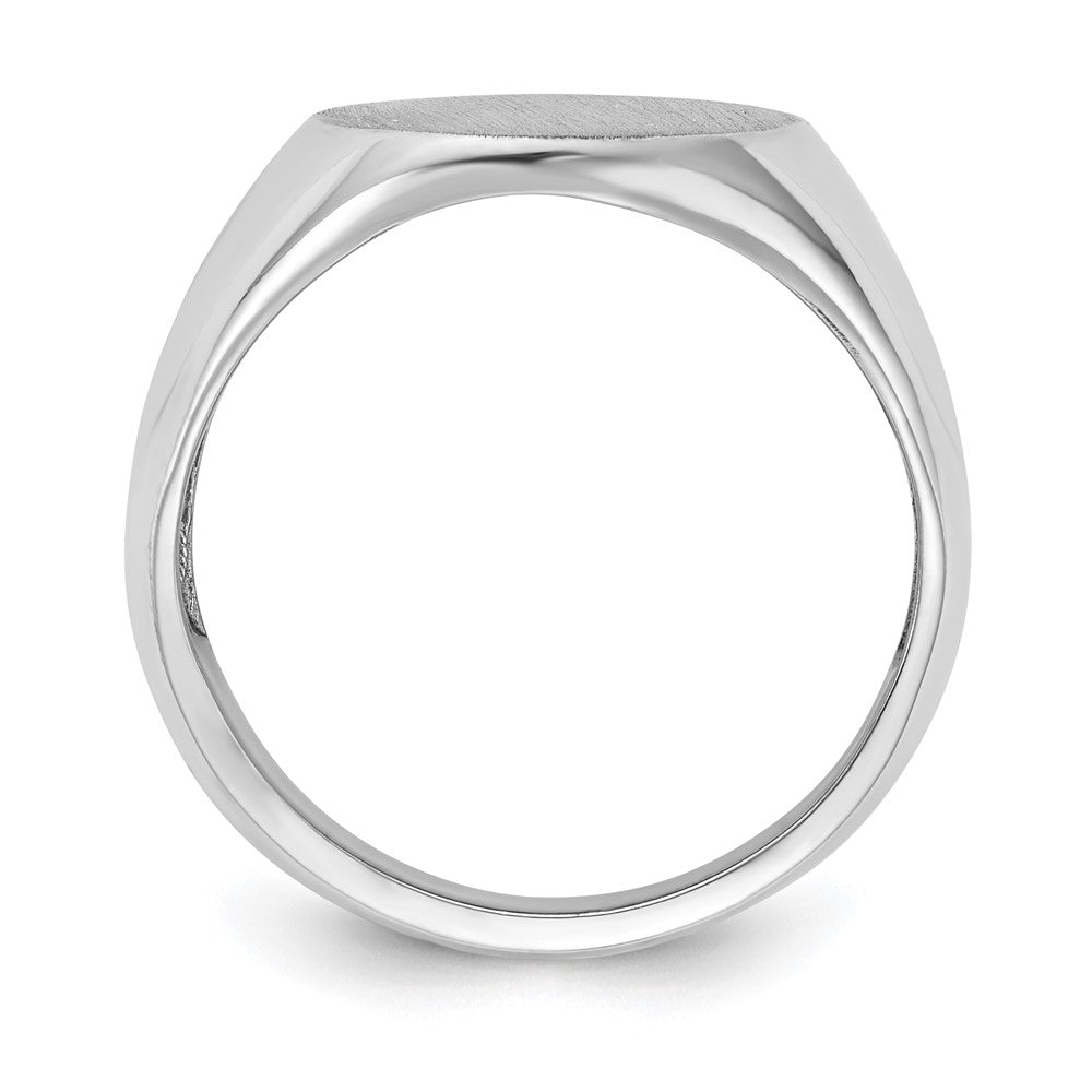 14k White Gold 14.5x18.0mm Open Back Mens Signet Ring