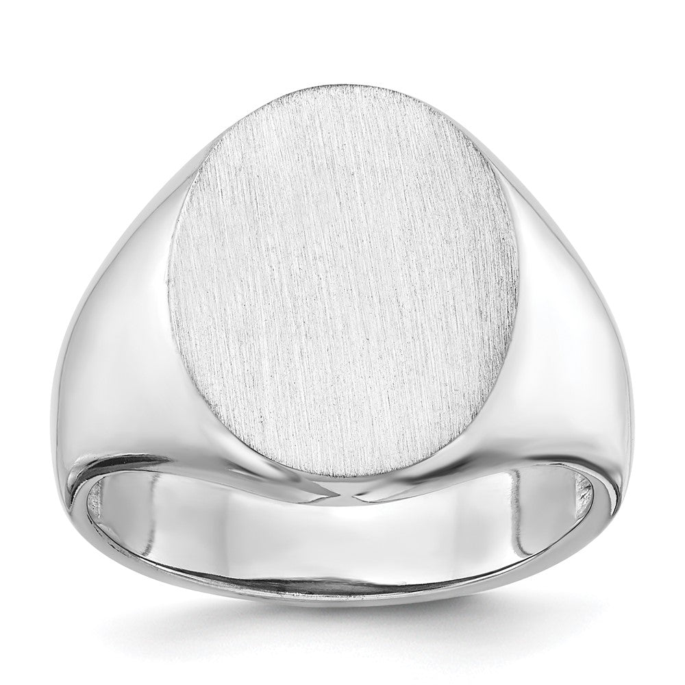 10k White Gold 18.0x14.5mm Open Back Men's Signet Ring