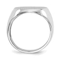 14k White Gold 16.0x20.5mm Open Back Signet Ring