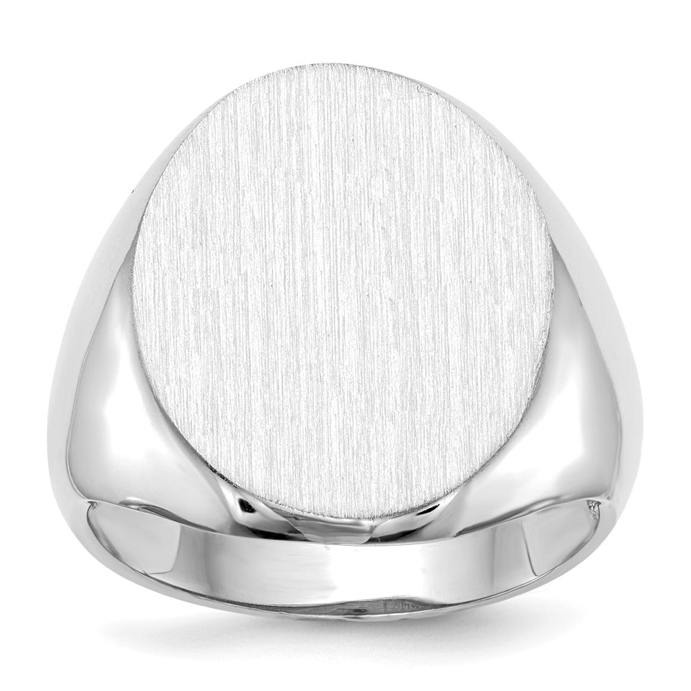 10k White Gold 20.5x16.0mm Open Back Signet Ring