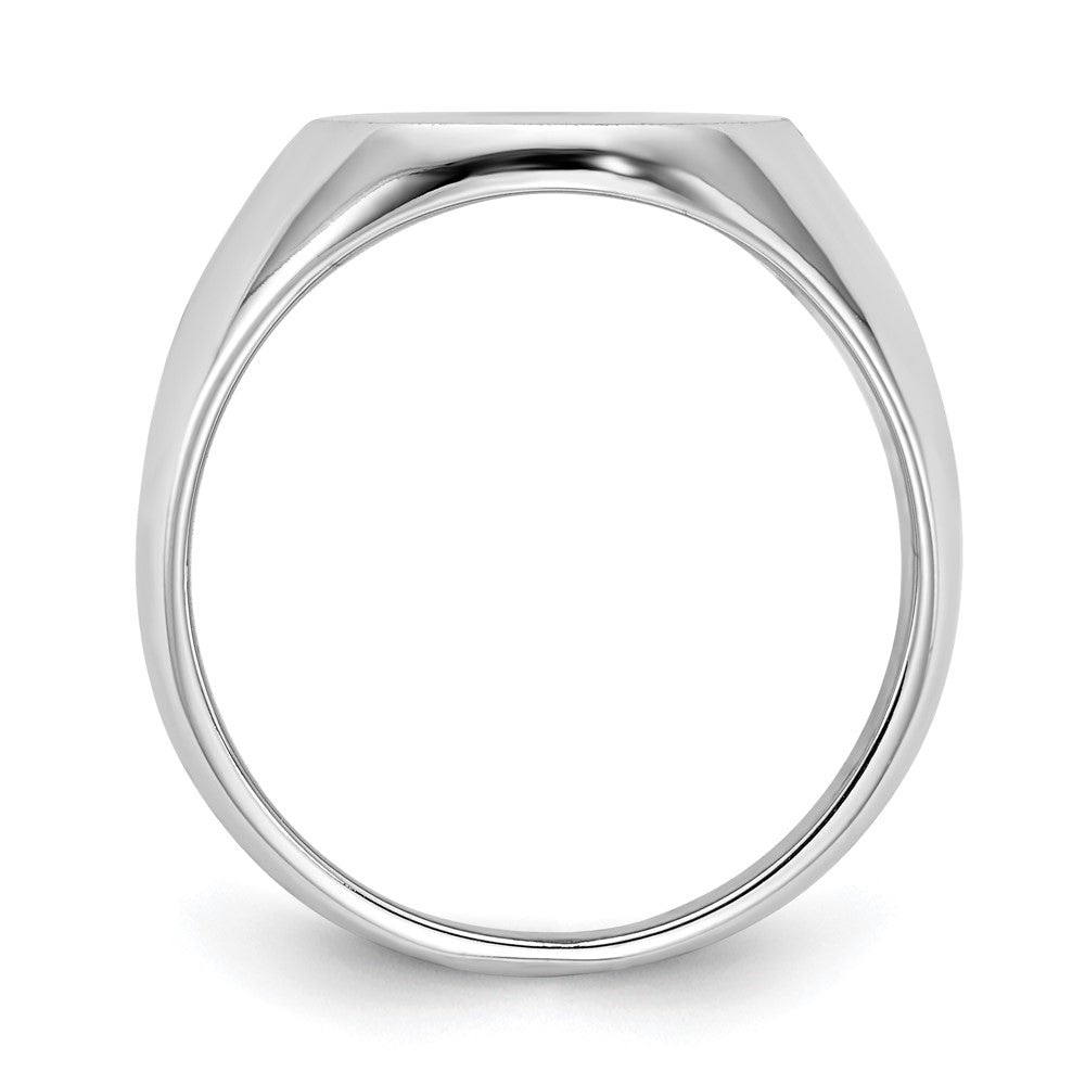 14k White Gold 13.5x14.0mm Closed Back Signet Ring